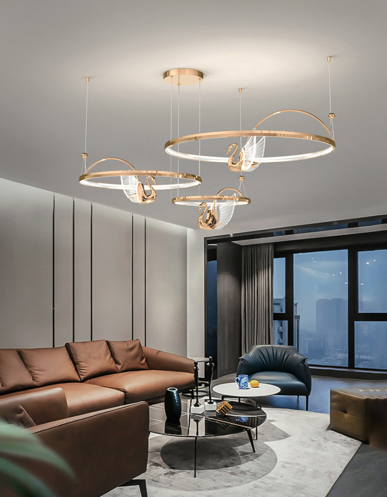 Tiered Metal Circle Ceiling Pendant Contemporary Ceiling Lighting Fixtures