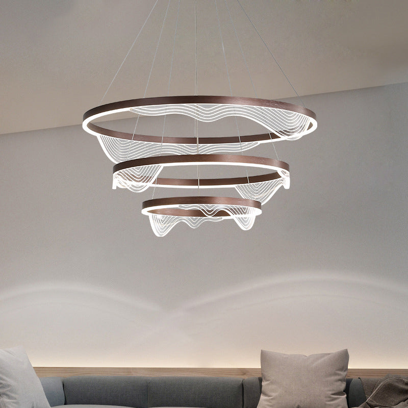 Contemporary Tiered LED Hanging Ceiling Lights Pendant Chandelier for Living Room