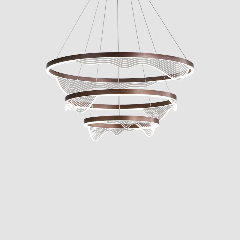 Contemporary Tiered LED Hanging Ceiling Lights Pendant Chandelier for Living Room