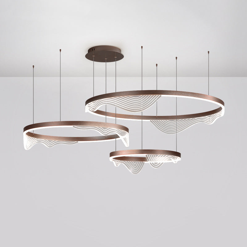 Contemporary Tiered LED Hanging Ceiling Lights Pendant Chandelier for Living Room