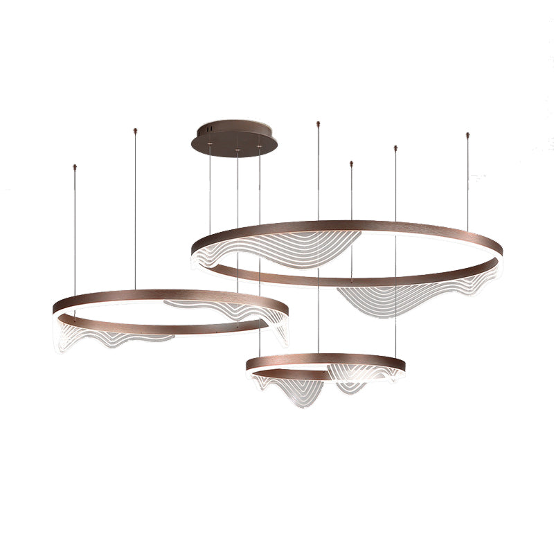 Contemporary Tiered LED Hanging Ceiling Lights Pendant Chandelier for Living Room