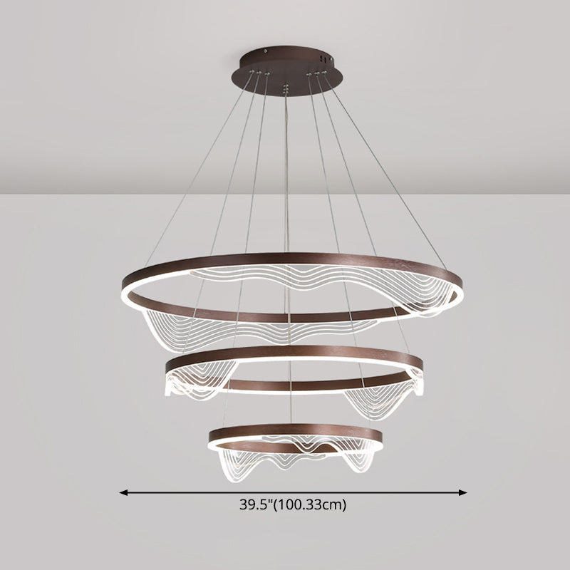 Contemporary Tiered LED Hanging Ceiling Lights Pendant Chandelier for Living Room