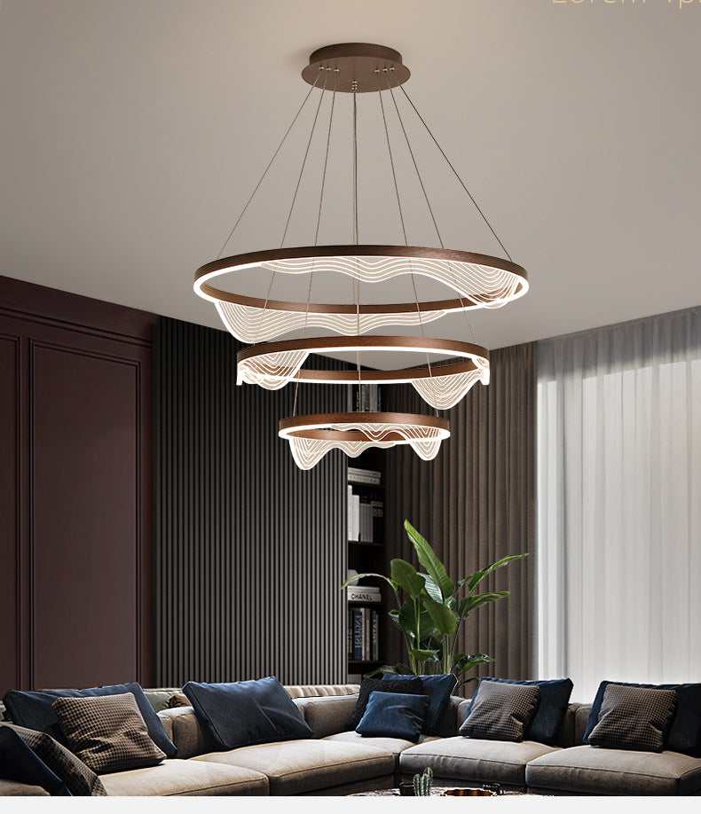 Contemporary Tiered LED Hanging Ceiling Lights Pendant Chandelier for Living Room