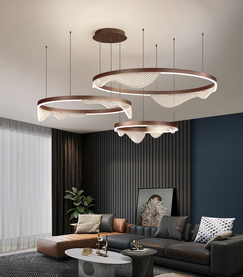 Contemporary Tiered LED Hanging Ceiling Lights Pendant Chandelier for Living Room