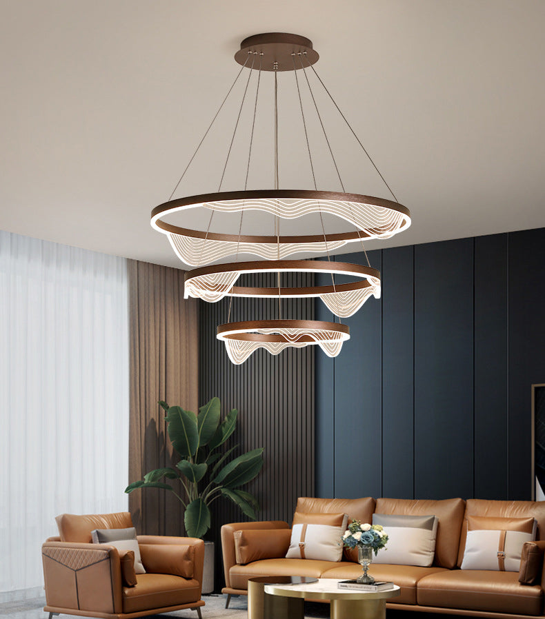 Contemporary Tiered LED Hanging Ceiling Lights Pendant Chandelier for Living Room