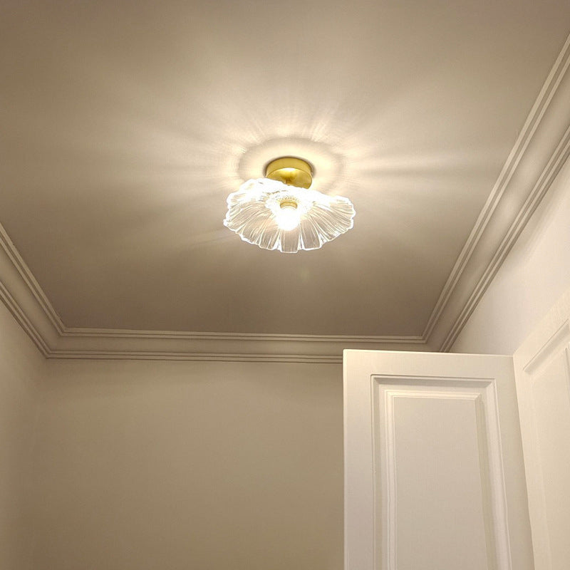 Contemporary Flush Mount Ceiling Light with Creative Glass Shape for Bedroom