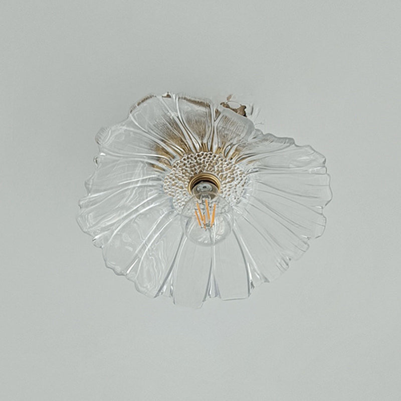 Contemporary Flush Mount Ceiling Light with Creative Glass Shape for Bedroom