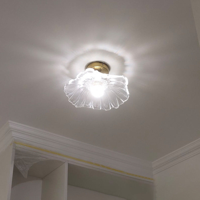 Contemporary Flush Mount Ceiling Light with Creative Glass Shape for Bedroom