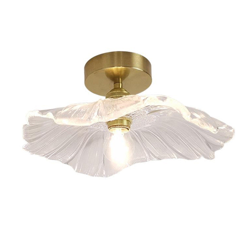 Contemporary Flush Mount Ceiling Light with Creative Glass Shape for Bedroom