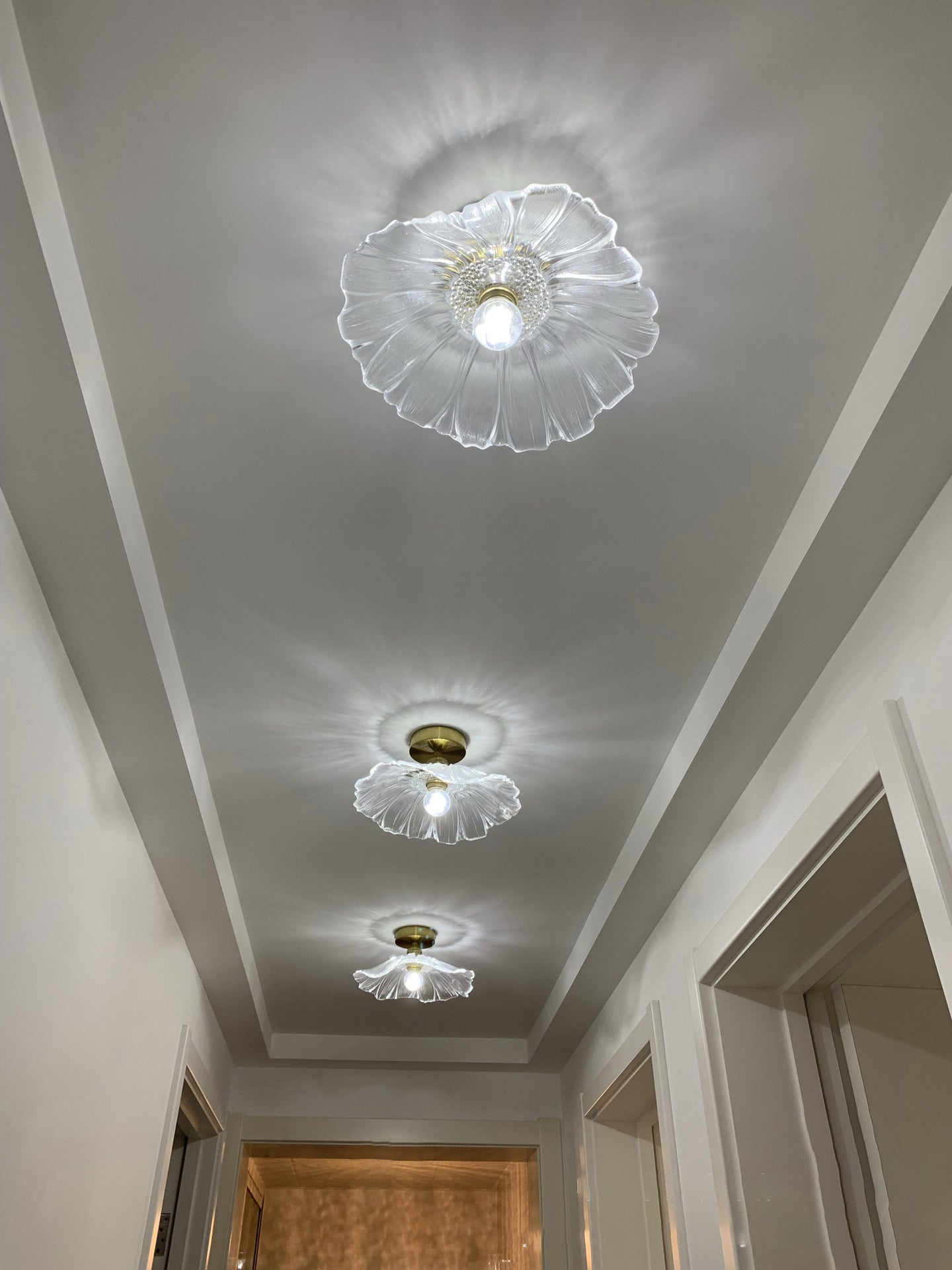 Contemporary Flush Mount Ceiling Light with Creative Glass Shape for Bedroom