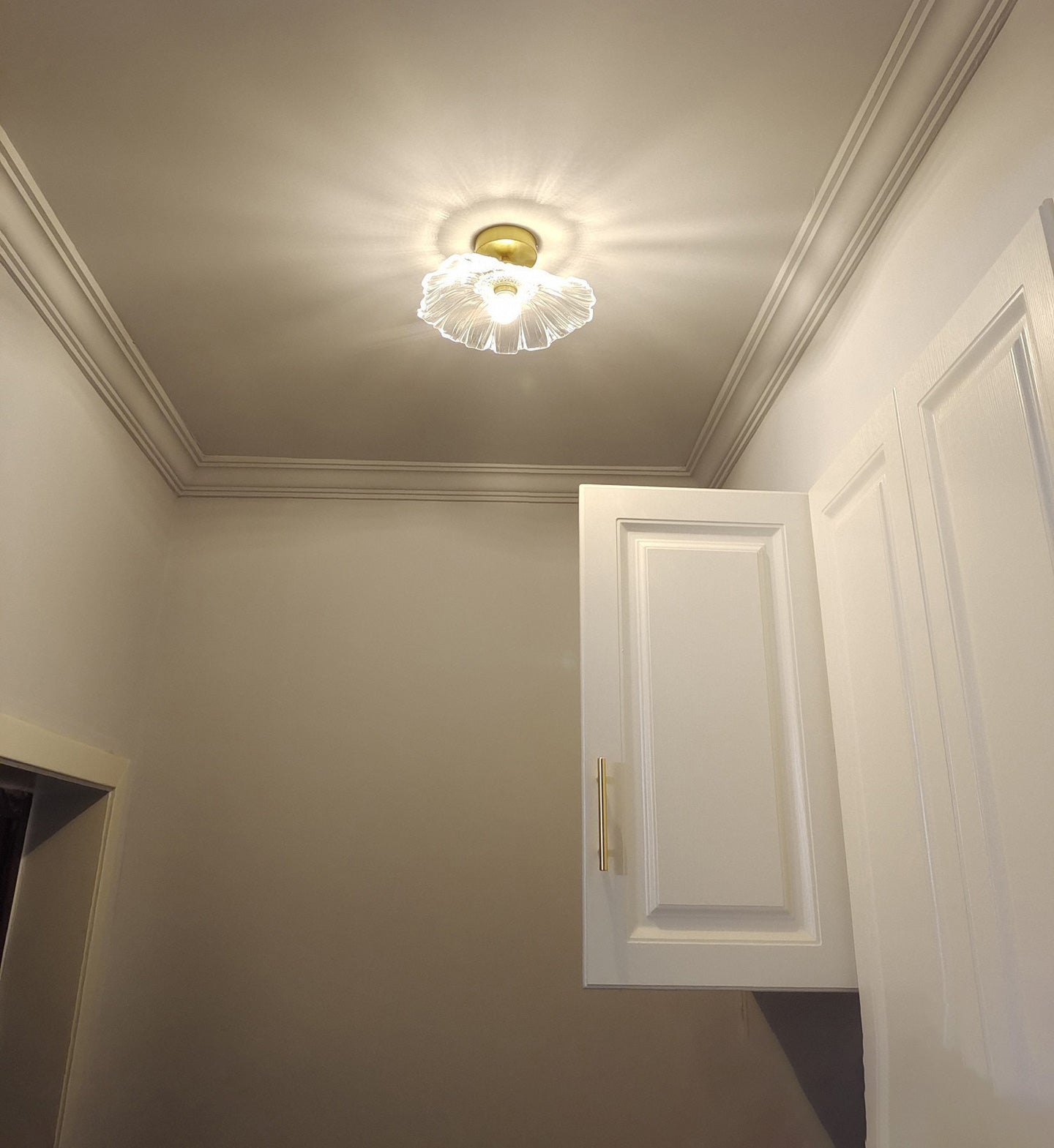 Contemporary Flush Mount Ceiling Light with Creative Glass Shape for Bedroom