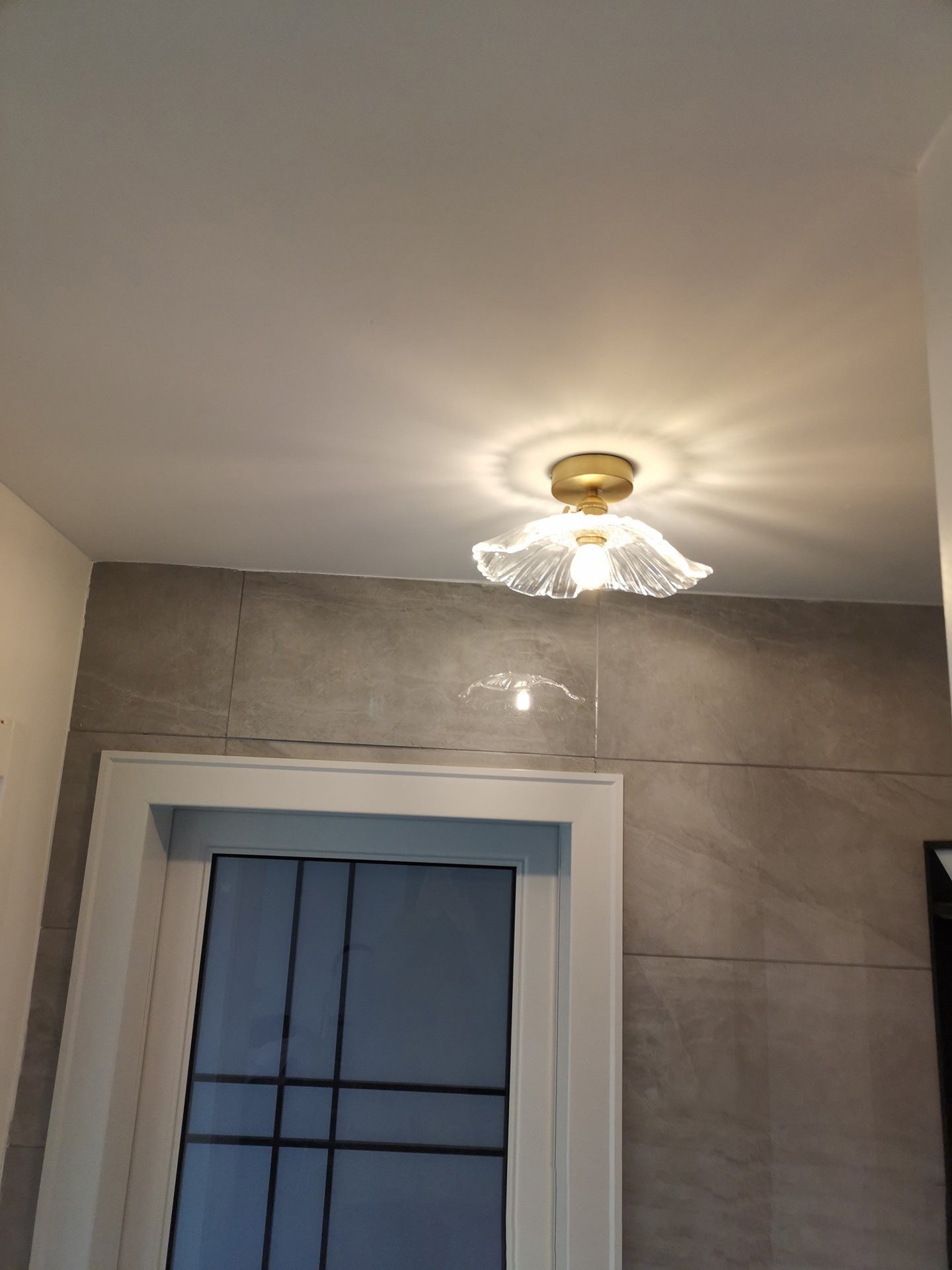 Contemporary Flush Mount Ceiling Light with Creative Glass Shape for Bedroom