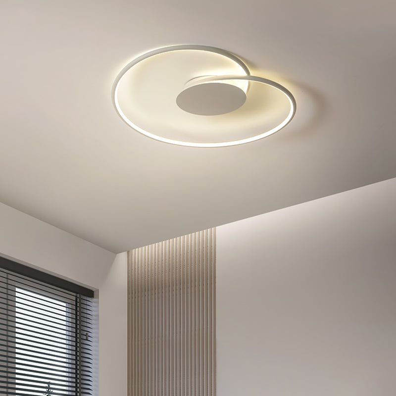 Modern Metal Swirl Linear Flush Mount Ceiling Light with Acrylic Shade for Drawing Room