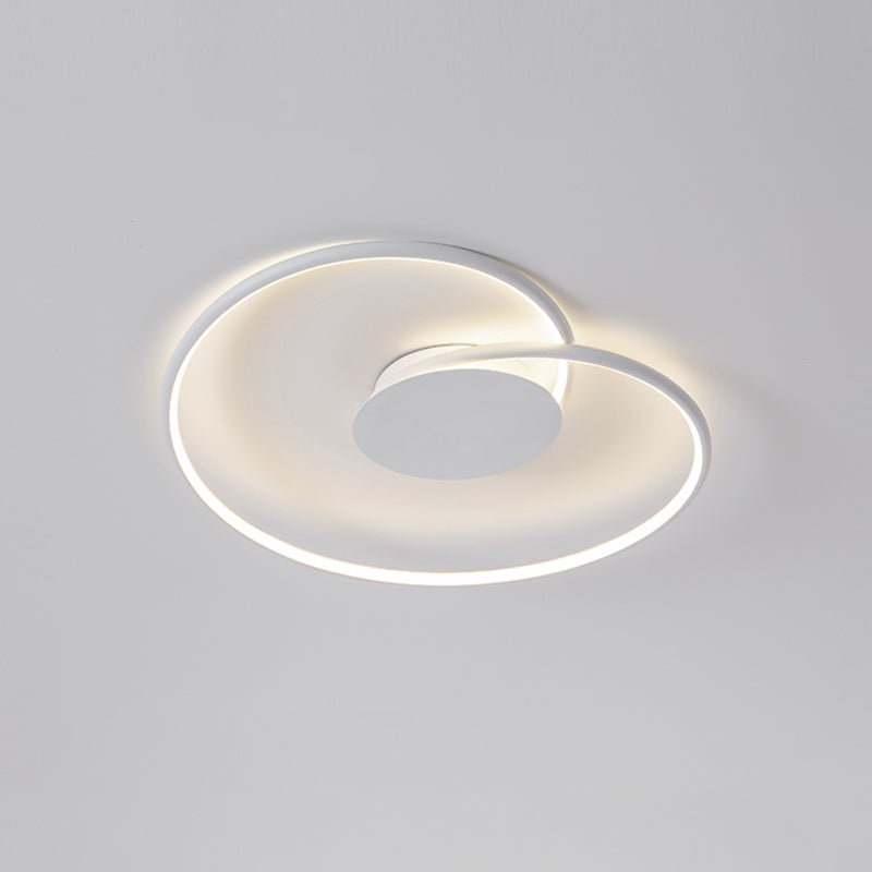 Modern Metal Swirl Linear Flush Mount Ceiling Light with Acrylic Shade for Drawing Room