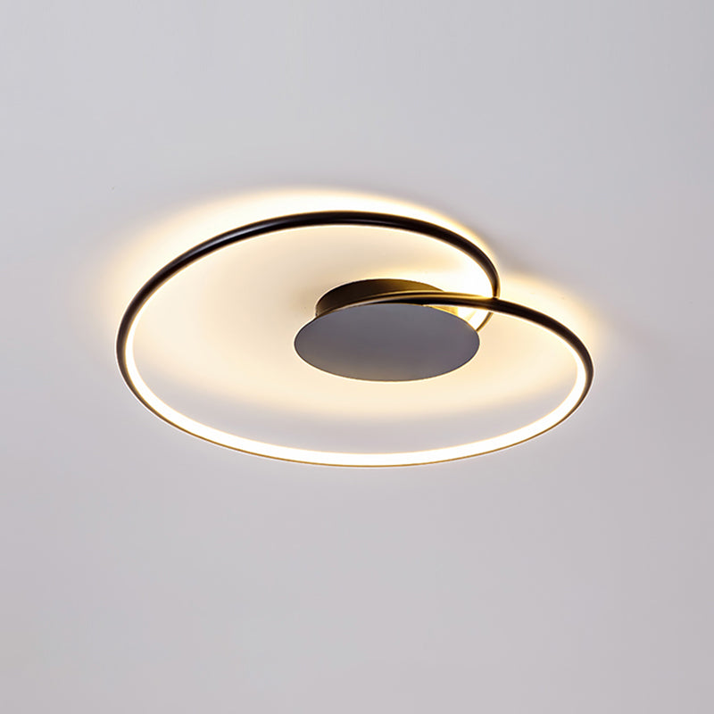 Modern Metal Swirl Linear Flush Mount Ceiling Light with Acrylic Shade for Drawing Room