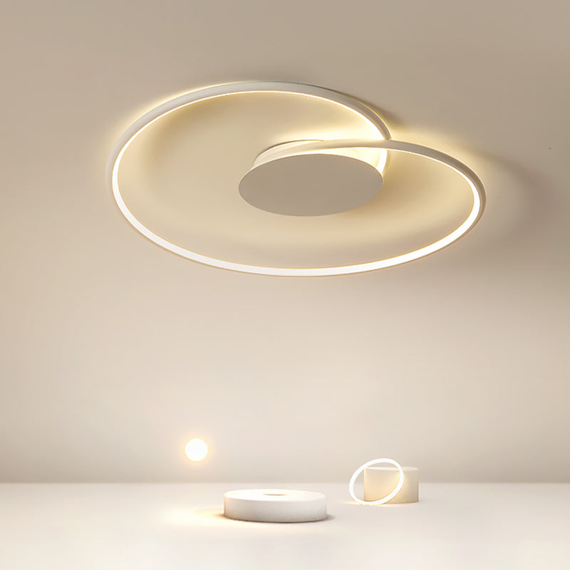 Modern Metal Swirl Linear Flush Mount Ceiling Light with Acrylic Shade for Drawing Room