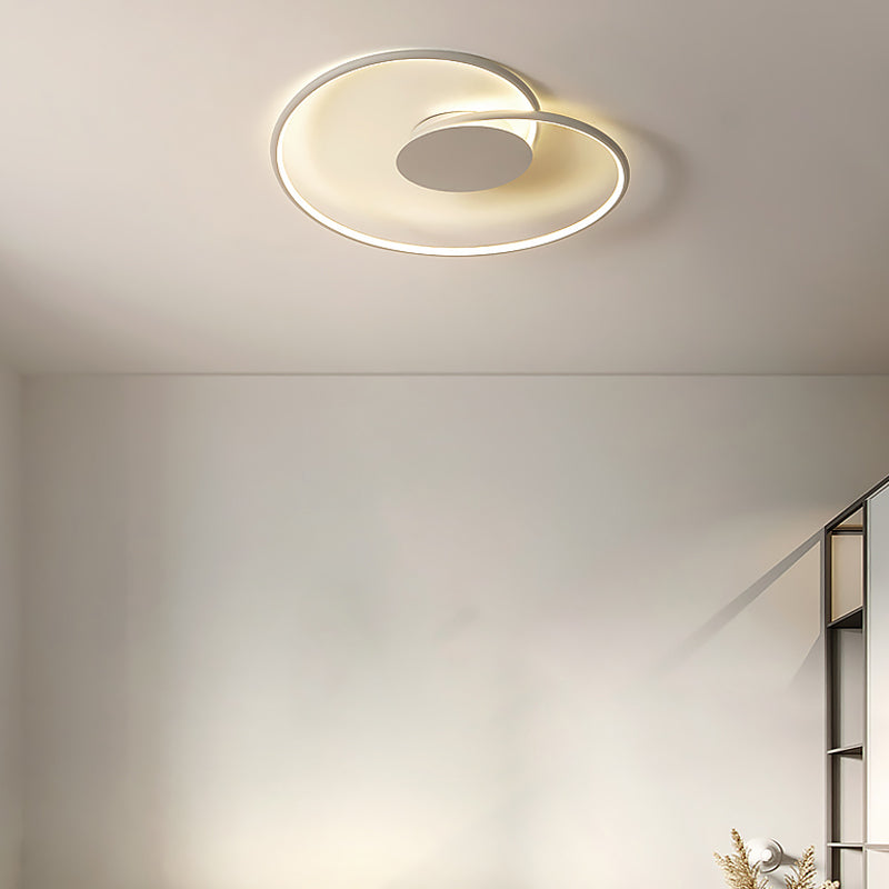 Modern Metal Swirl Linear Flush Mount Ceiling Light with Acrylic Shade for Drawing Room