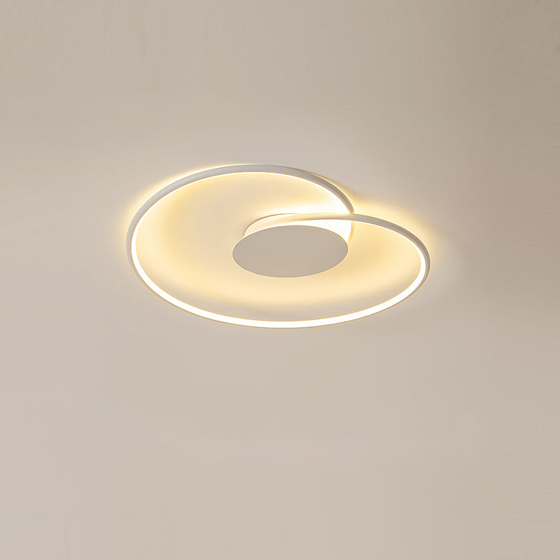 Modern Metal Swirl Linear Flush Mount Ceiling Light with Acrylic Shade for Drawing Room