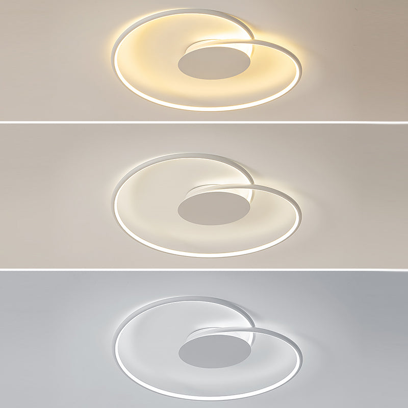 Modern Metal Swirl Linear Flush Mount Ceiling Light with Acrylic Shade for Drawing Room