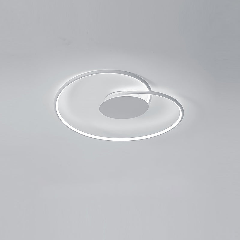 Modern Metal Swirl Linear Flush Mount Ceiling Light with Acrylic Shade for Drawing Room