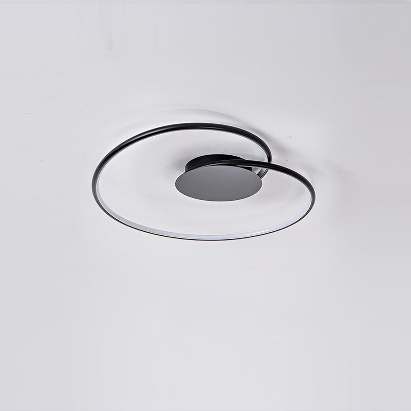 Modern Metal Swirl Linear Flush Mount Ceiling Light with Acrylic Shade for Drawing Room