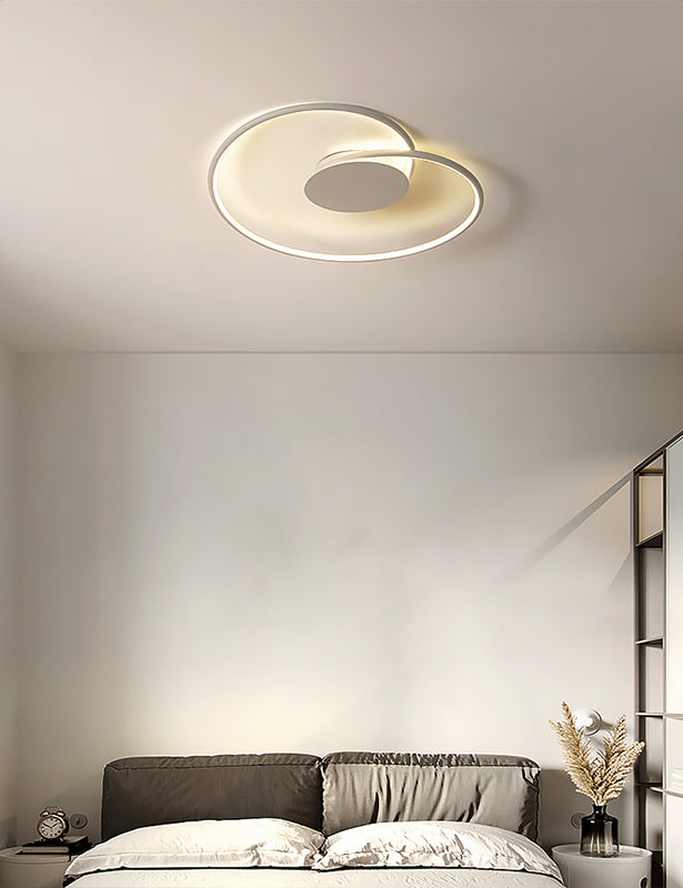 Modern Metal Swirl Linear Flush Mount Ceiling Light with Acrylic Shade for Drawing Room