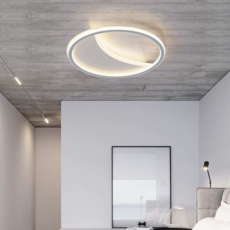 Contemporary Simple Round Flush Mount Ceiling Light with Acrylic Shade for Living Room