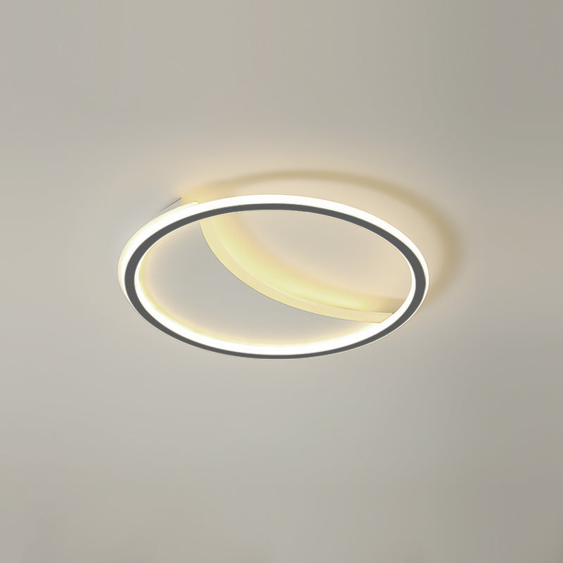 Contemporary Simple Round Flush Mount Ceiling Light with Acrylic Shade for Living Room