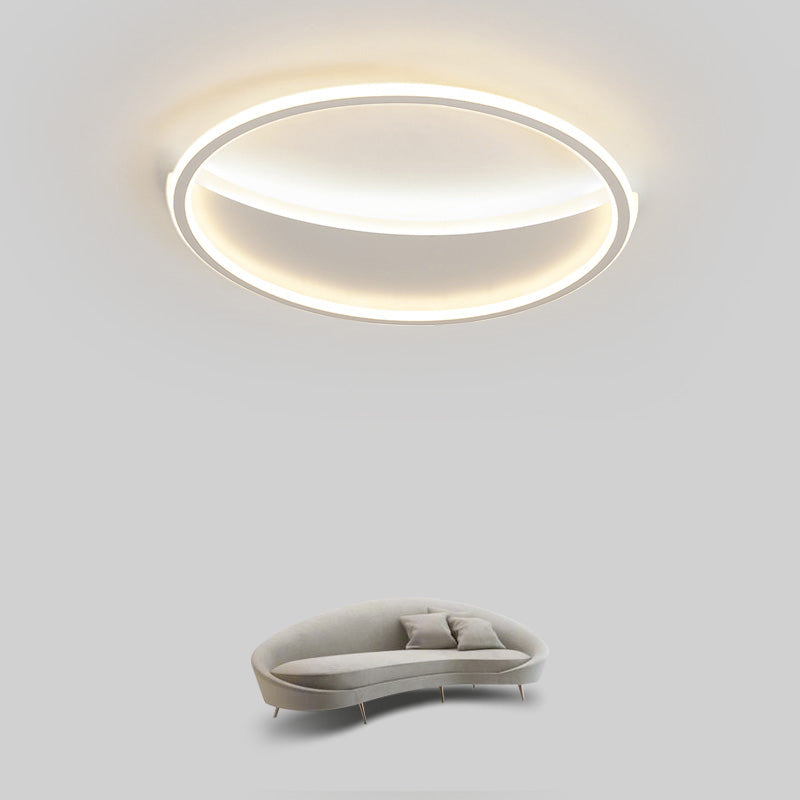 Contemporary Simple Round Flush Mount Ceiling Light with Acrylic Shade for Living Room