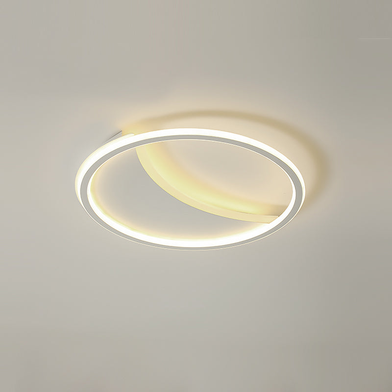 Contemporary Simple Round Flush Mount Ceiling Light with Acrylic Shade for Living Room