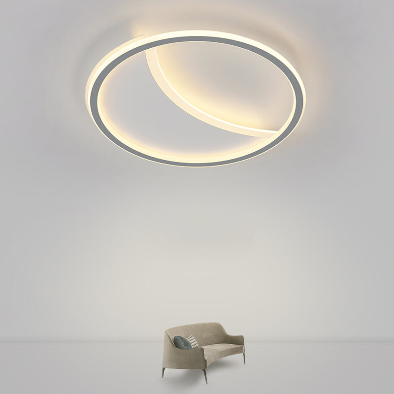 Contemporary Simple Round Flush Mount Ceiling Light with Acrylic Shade for Living Room