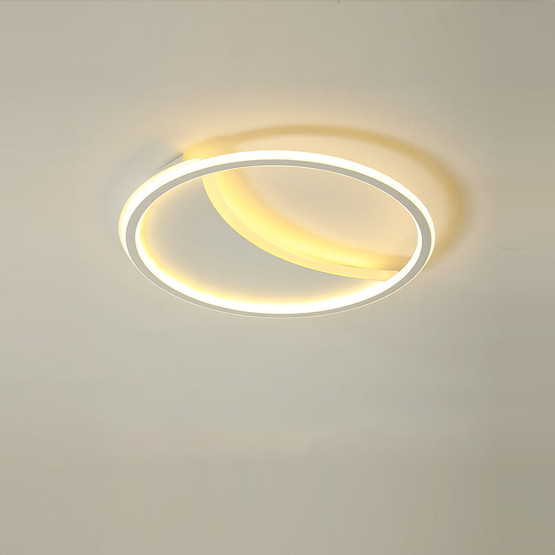 Contemporary Simple Round Flush Mount Ceiling Light with Acrylic Shade for Living Room