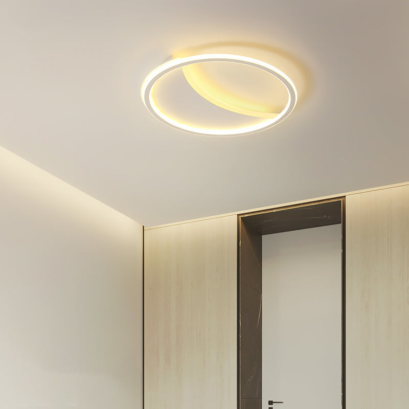 Contemporary Simple Round Flush Mount Ceiling Light with Acrylic Shade for Living Room