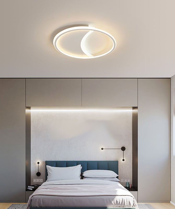 Contemporary Simple Round Flush Mount Ceiling Light with Acrylic Shade for Living Room