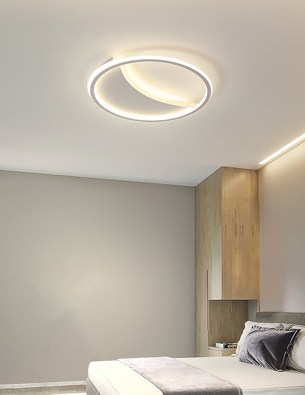 Contemporary Simple Round Flush Mount Ceiling Light with Acrylic Shade for Living Room