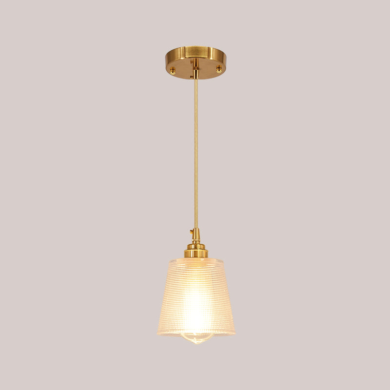 Brass Glass Hanging Light Fixture Industrial Single Pendant Lights for Restaurant