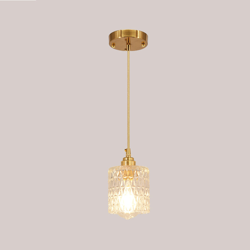 Brass Glass Hanging Light Fixture Industrial Single Pendant Lights for Restaurant