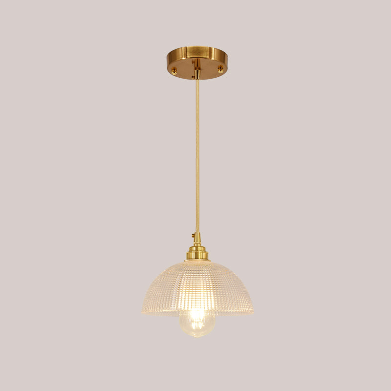 Brass Glass Hanging Light Fixture Industrial Single Pendant Lights for Restaurant