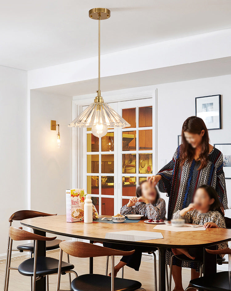 Luz de lámpara colgante de vidrio de latón luces colgantes individuales industriales para restaurante