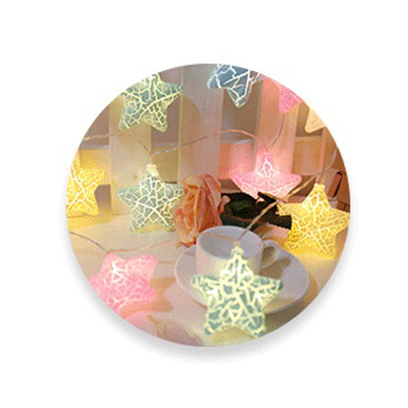 Nordic Crackled Star Shaped String Light Plastic Bedroom LED Light Strip