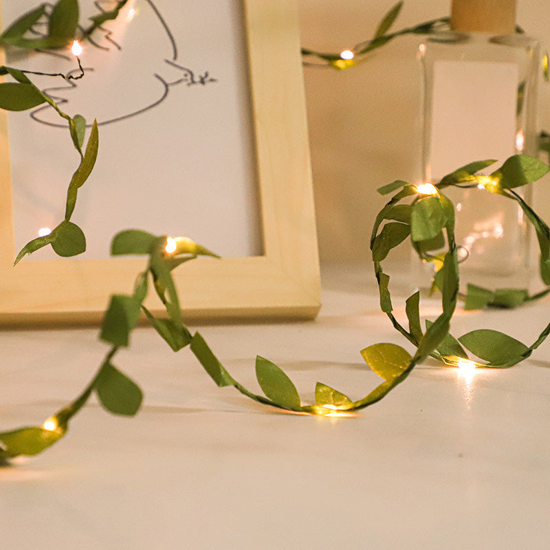 Green Vine String Lamp Nordic Plastic LED Indoor Lighting for Decoration