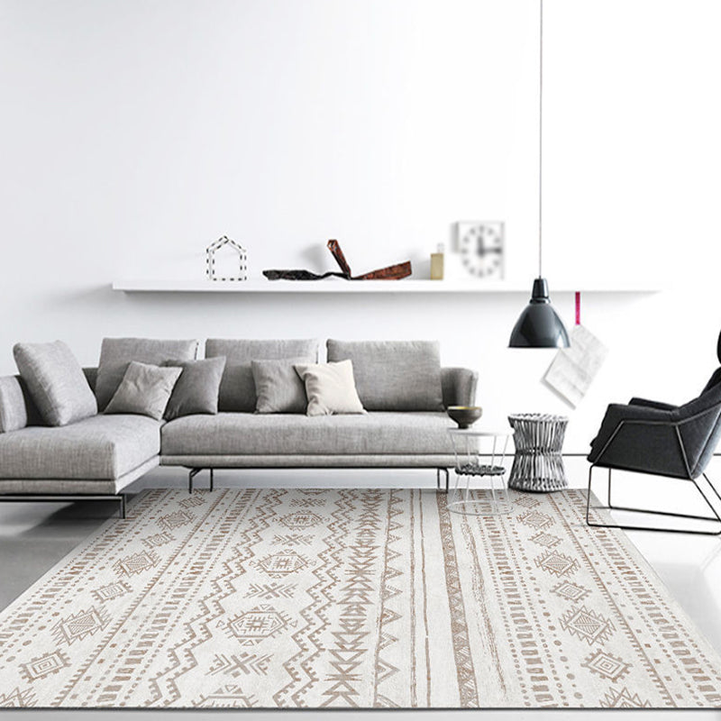 Boheemse minimalistische tribal print Trug Polyester tapijtvlekbestendig binnenvleedig voor de woonkamer