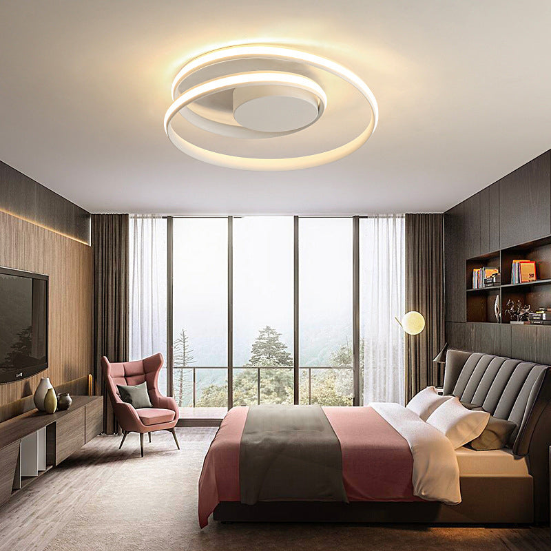 Aluminium Swirl Wave Semi LED Flush Mount Plafond Lighttures Modern 1-Light Semi Flush Light