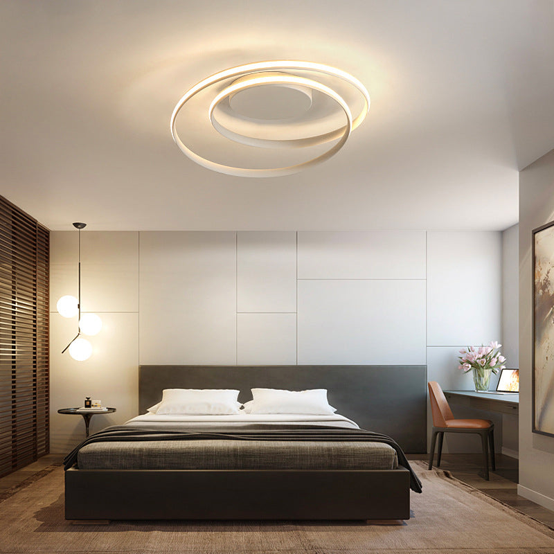 Aluminium Swirl Wave Semi LED Flush Mount Plafond Lighttures Modern 1-Light Semi Flush Light