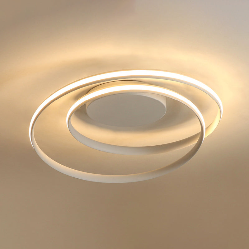 Aluminum Swirl Wave Semi Led Flush Mount Ceiling Light Fixtures Modern 1-Light Semi Flush Light