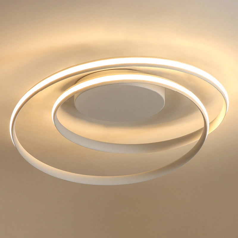 Aluminum Swirl Wave Semi Led Flush Mount Ceiling Light Fixtures Modern 1-Light Semi Flush Light