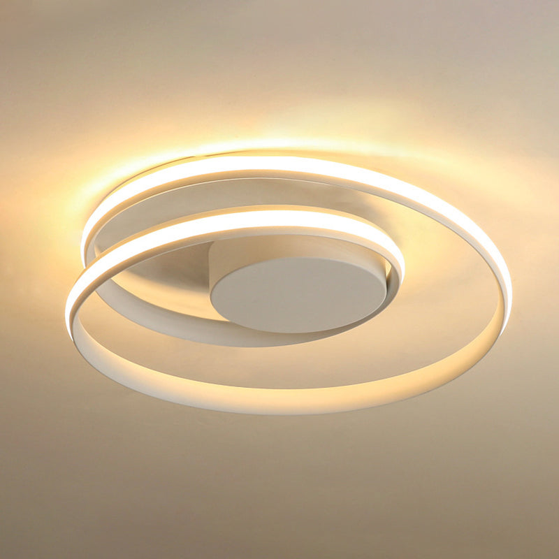 Aluminum Swirl Wave Semi Led Flush Mount Ceiling Light Fixtures Modern 1-Light Semi Flush Light