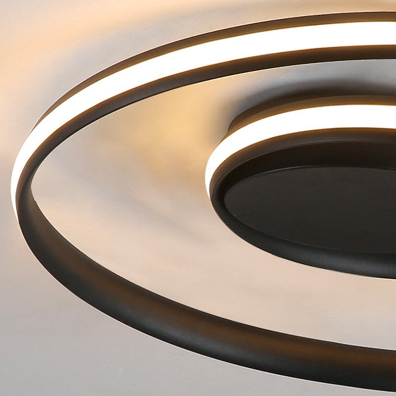 Aluminium Swirl Wave Semi LED Flush Mount Plafond Lighttures Modern 1-Light Semi Flush Light