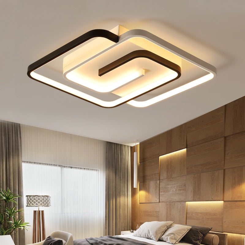 Luci a soffitto a sfioramento a filo a filo quadrato moderno in alluminio a LED LED SEMIFICA