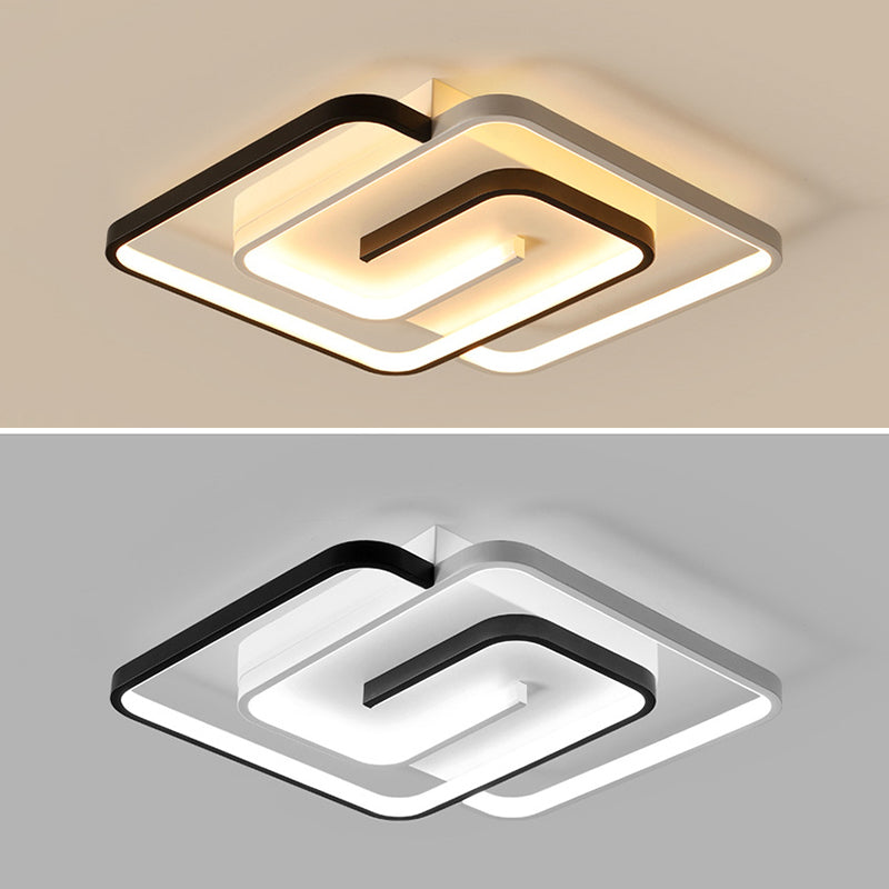 Luci a soffitto a sfioramento a filo a filo quadrato moderno in alluminio a LED LED SEMIFICA